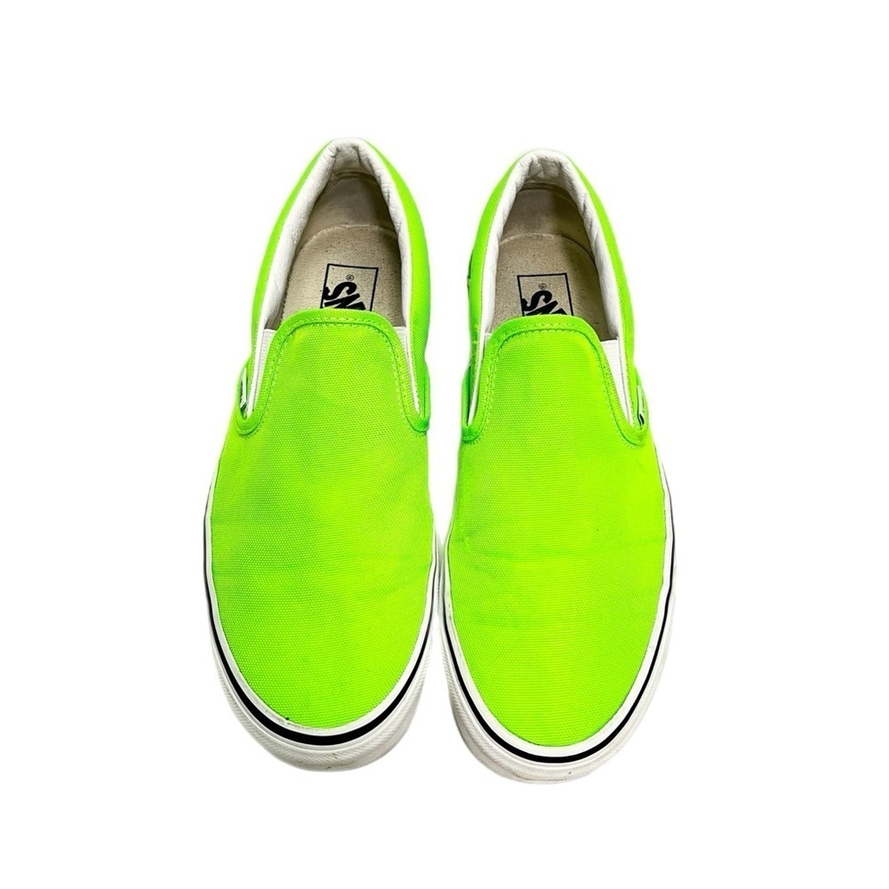 VANS | Vintage Y2K women's neon green canvas slip on skate sneakers